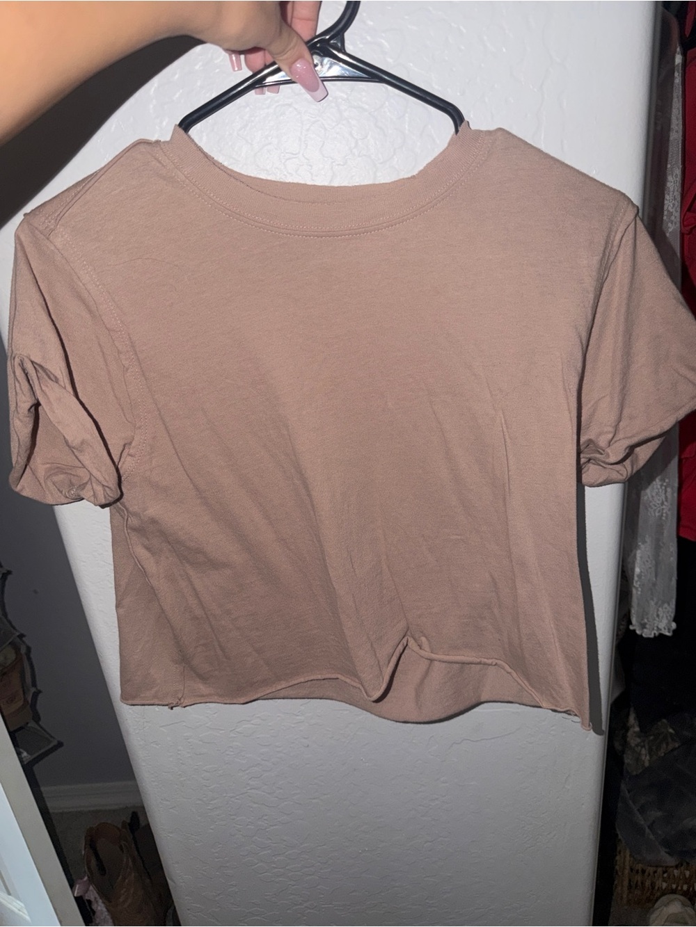We The Free Mauve-Taupe Cropped Tee